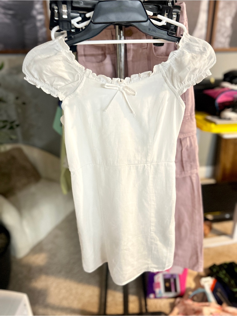 art class White Puff Sleeve Casual Dress 10/12